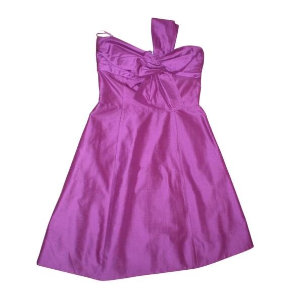 Trina Turk fuchsia divine bow silk strapless dress ~2-4~GORGEOUS - Picture 2 of 4